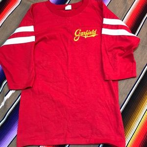 Vintage Garfield Velva Sheen Raglan Shirt Size Small